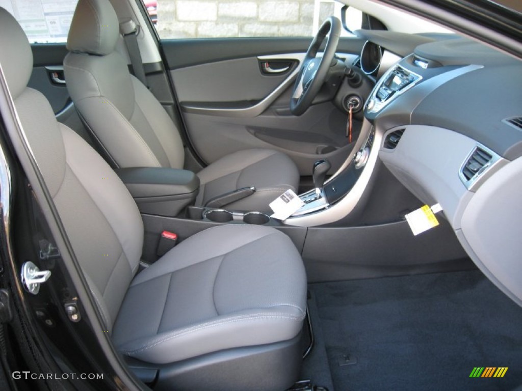 2012 Elantra Limited - Black Noir Pearl / Gray photo #19