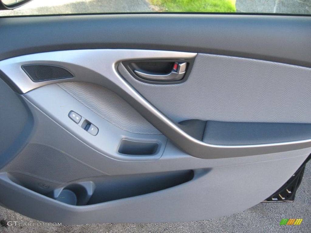 2012 Elantra Limited - Black Noir Pearl / Gray photo #21