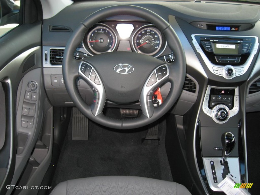 2012 Elantra Limited - Black Noir Pearl / Gray photo #22