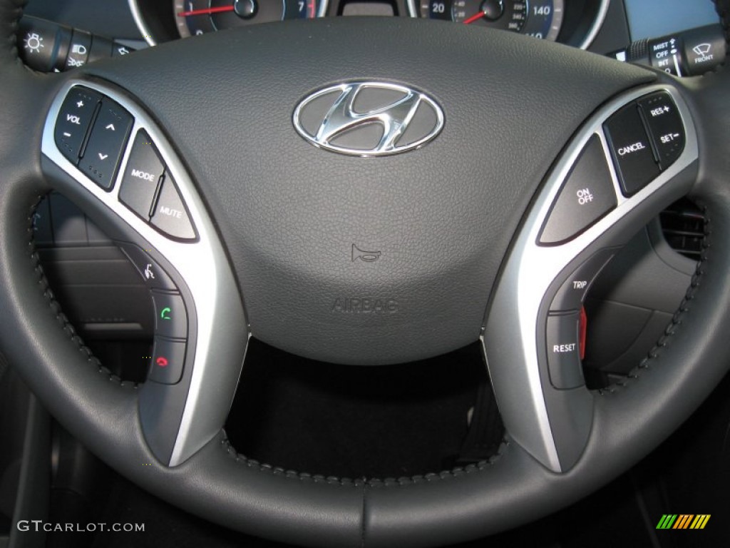 2012 Elantra Limited - Black Noir Pearl / Gray photo #27