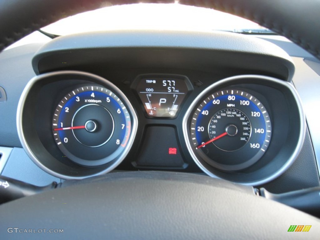 2012 Elantra Limited - Black Noir Pearl / Gray photo #28