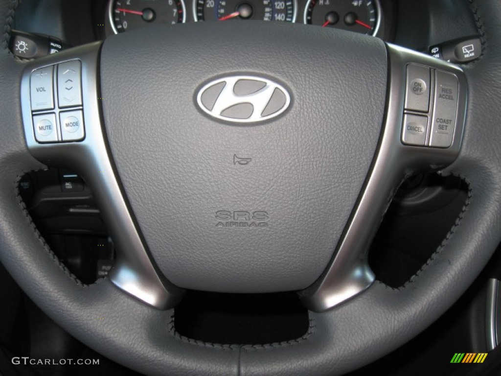 2012 Hyundai Veracruz Limited Black Steering Wheel Photo #59702283