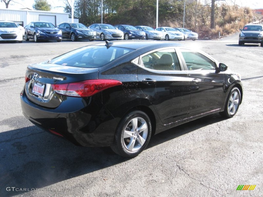 2012 Elantra GLS - Black Noir Pearl / Beige photo #6