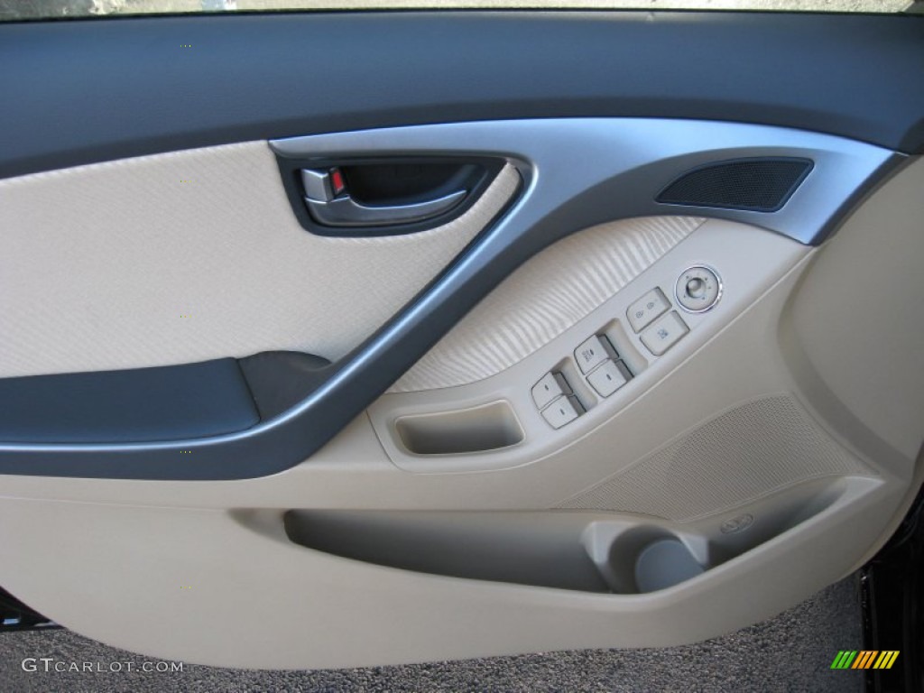 2012 Elantra GLS - Black Noir Pearl / Beige photo #15