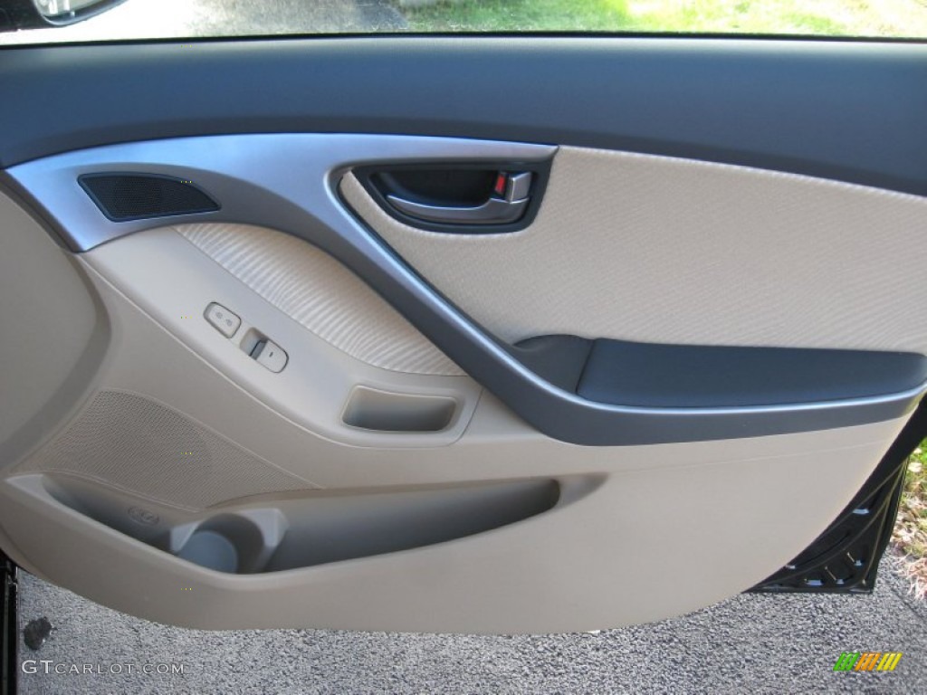 2012 Elantra GLS - Black Noir Pearl / Beige photo #21