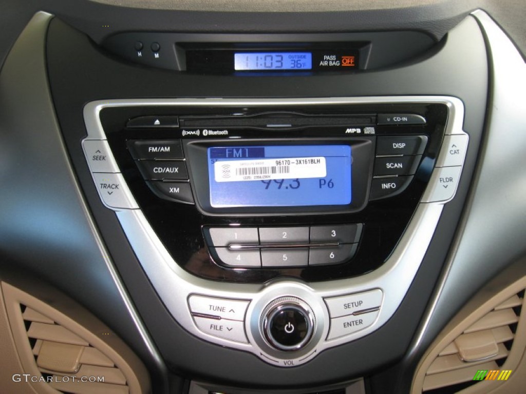 2012 Elantra GLS - Black Noir Pearl / Beige photo #24