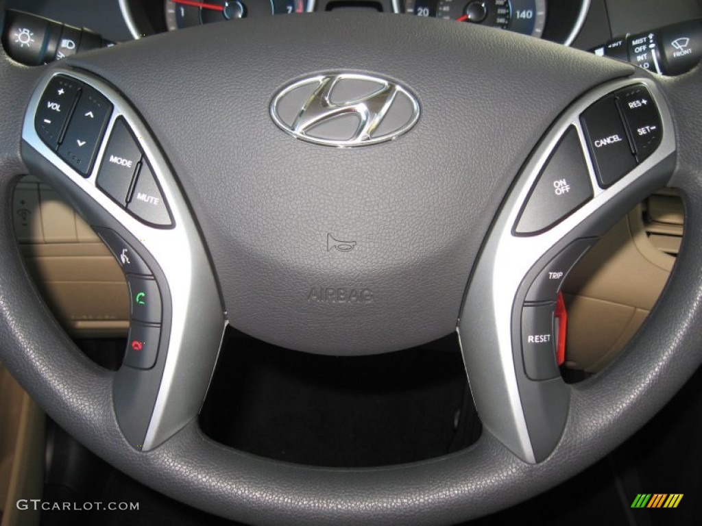2012 Elantra GLS - Black Noir Pearl / Beige photo #27