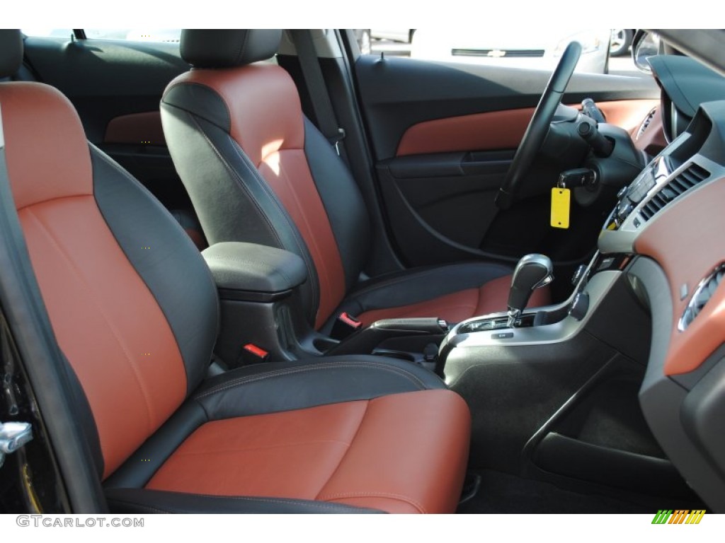 Jet Black/Brick Leather Interior 2011 Chevrolet Cruze LT Photo #59704791