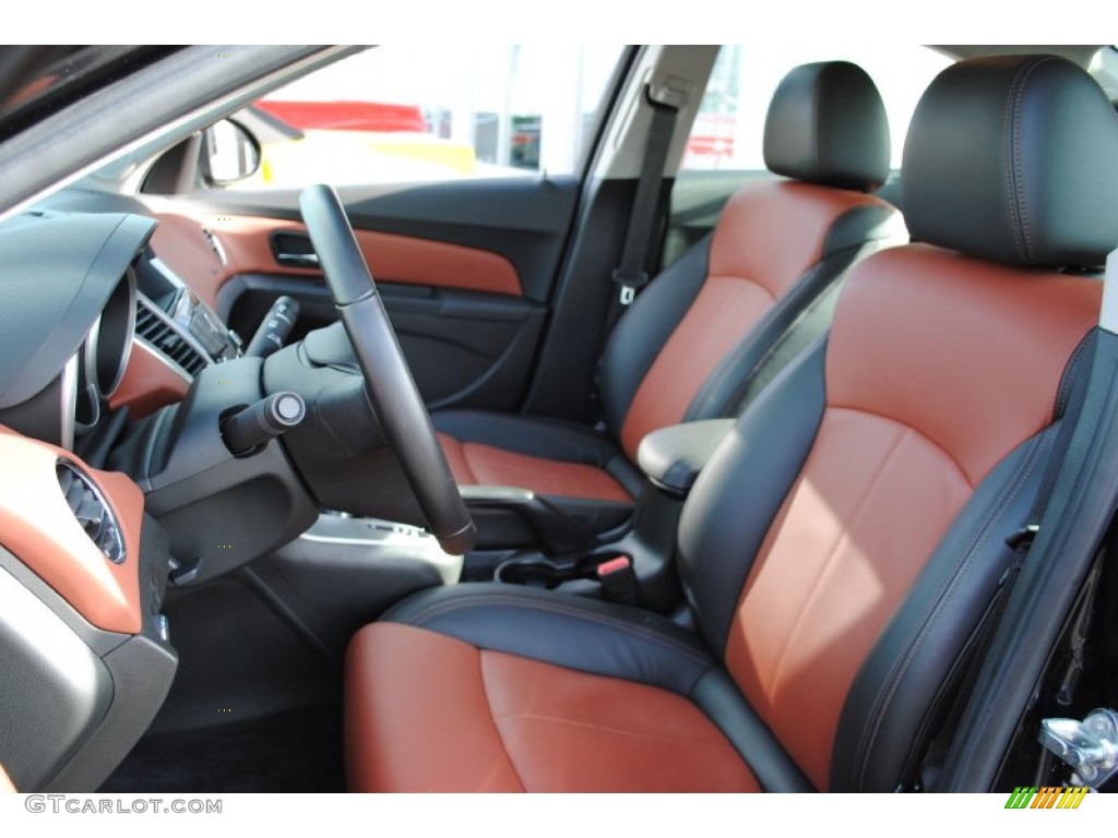 Jet Black/Brick Leather Interior 2011 Chevrolet Cruze LT Photo #59704809