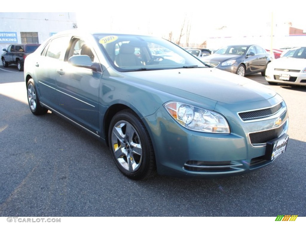 2009 Malibu LT Sedan - Silver Moss Metallic / Titanium photo #7