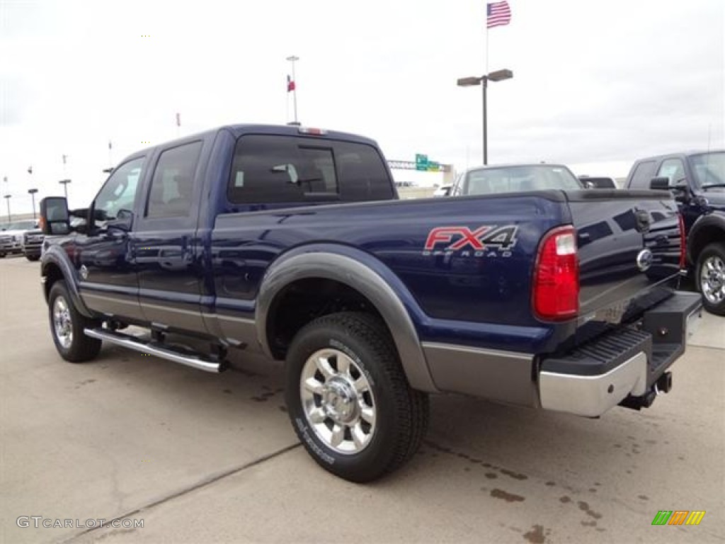 2012 F250 Super Duty Lariat Crew Cab 4x4 - Dark Blue Pearl Metallic / Black photo #6