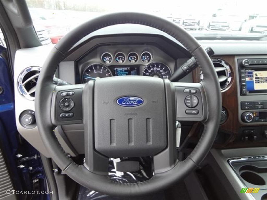 2012 Ford F250 Super Duty Lariat Crew Cab 4x4 Black Steering Wheel Photo #59710068