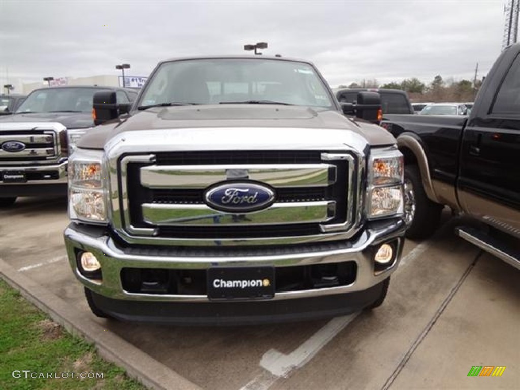 2012 F250 Super Duty Lariat Crew Cab 4x4 - Golden Bronze Metallic / Adobe photo #2