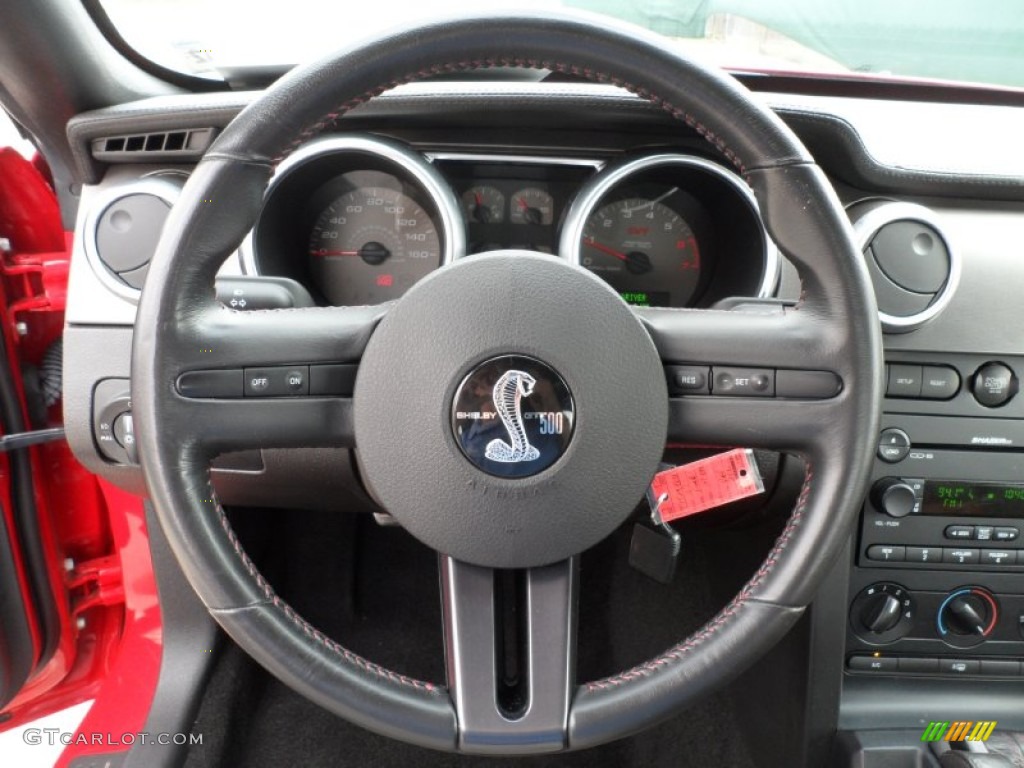 2007 Ford Mustang Shelby GT500 Coupe Black/Red Steering Wheel Photo #59710605