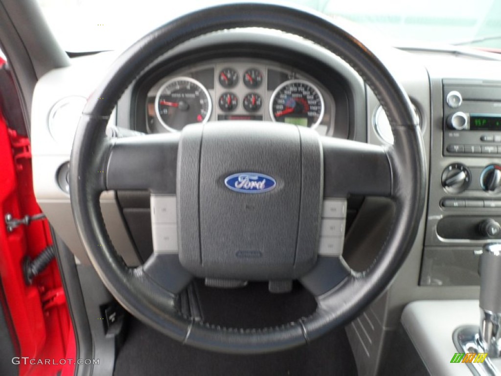 2008 Ford F150 FX2 Sport SuperCrew Black/Red Sport Steering Wheel Photo #59711407