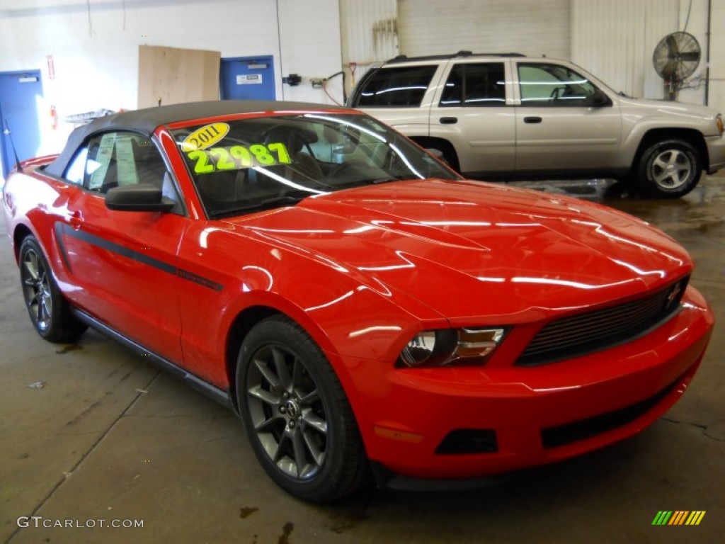 2011 Mustang V6 Premium Convertible - Race Red / Saddle photo #21