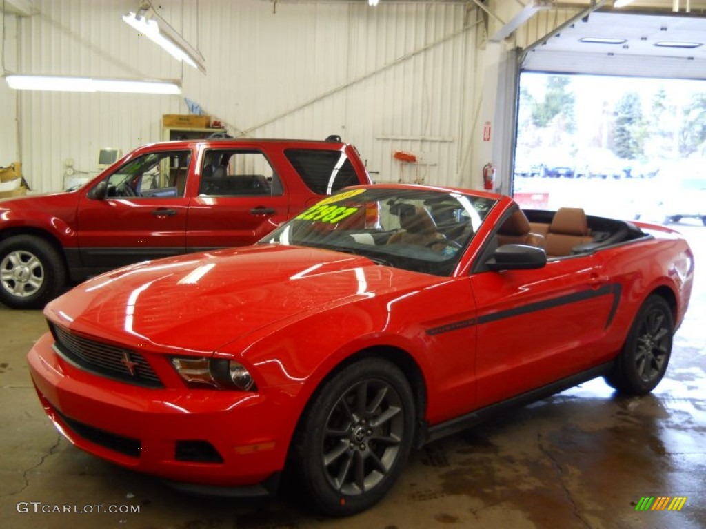 2011 Mustang V6 Premium Convertible - Race Red / Saddle photo #23