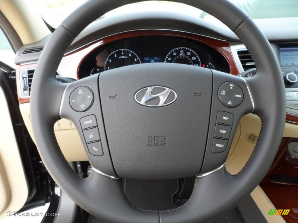 2012 Hyundai Genesis 3.8 Sedan Cashmere Steering Wheel Photo #59713176