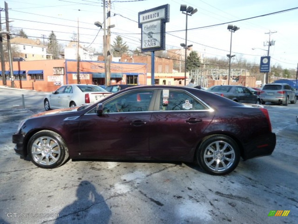 2009 CTS 4 AWD Sedan - Black Cherry / Cashmere/Cocoa photo #2