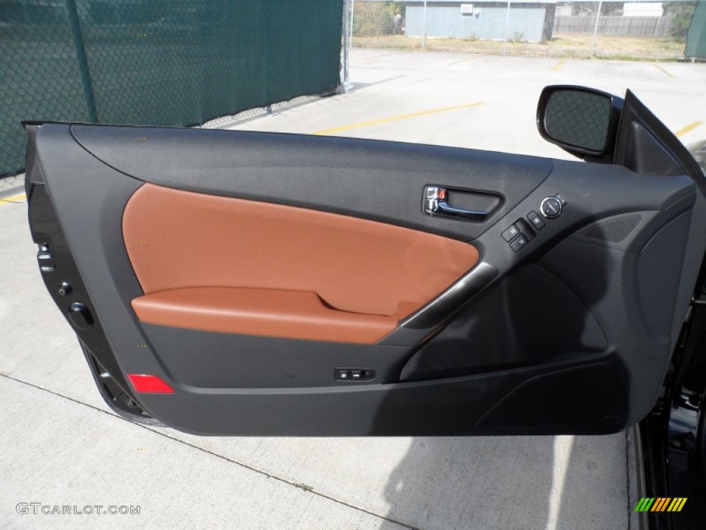 2012 Hyundai Genesis Coupe 3.8 Grand Touring Brown Leather Door Panel Photo #59715186