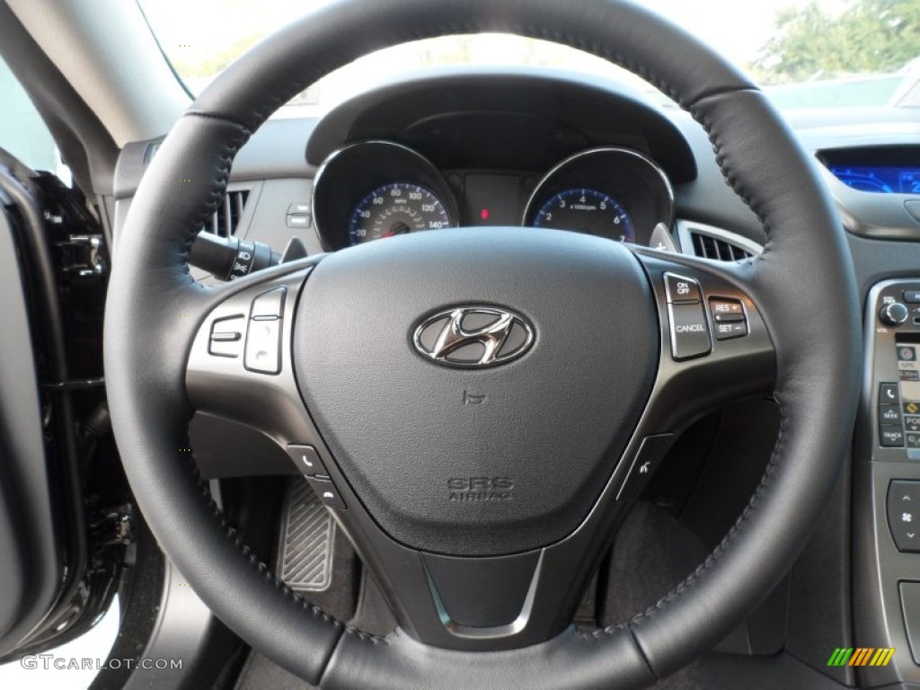 2012 Hyundai Genesis Coupe 3.8 Grand Touring Brown Leather Steering Wheel Photo #59715308