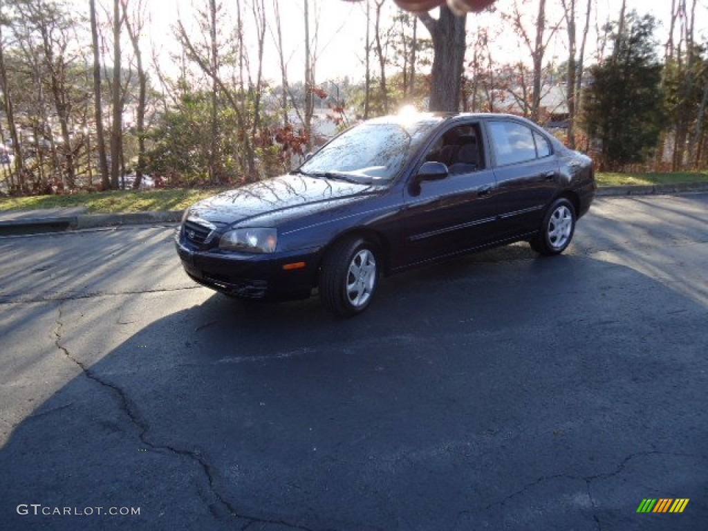 2004 Elantra GLS Sedan - Moonlit Blue / Gray photo #3