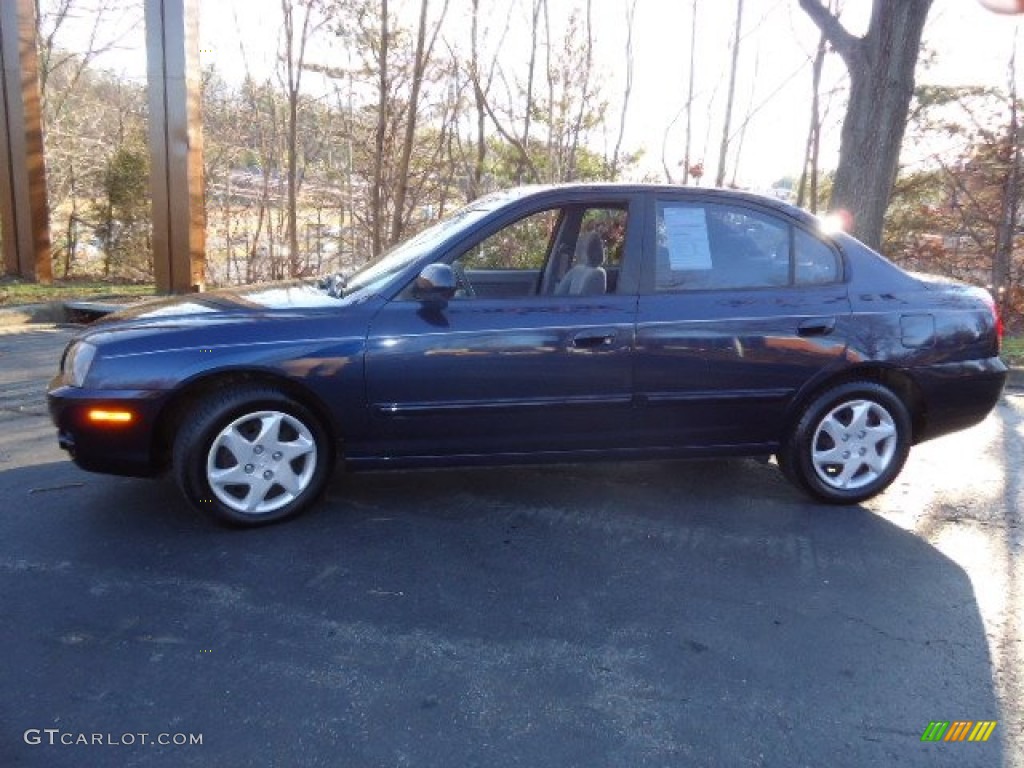 2004 Elantra GLS Sedan - Moonlit Blue / Gray photo #4
