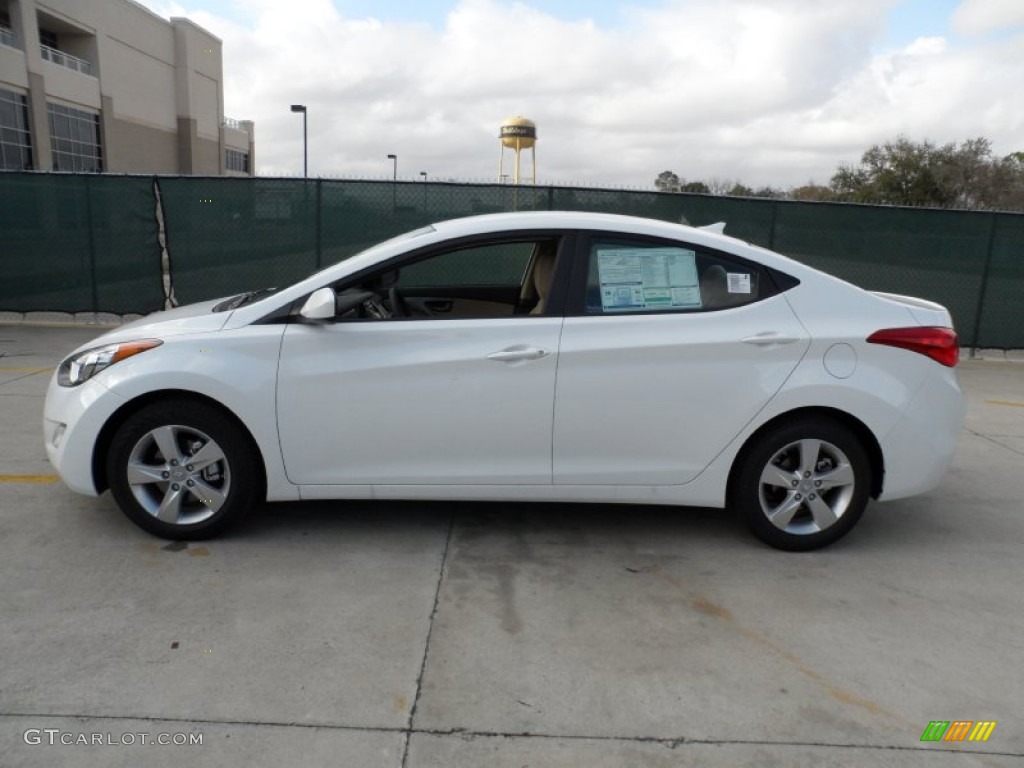 2012 Elantra GLS - Shimmering White / Beige photo #6