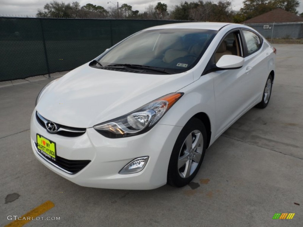 2012 Elantra GLS - Shimmering White / Beige photo #7