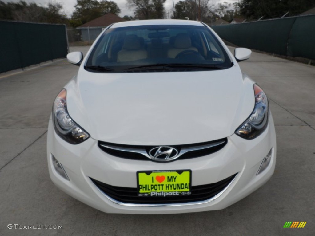2012 Elantra GLS - Shimmering White / Beige photo #8