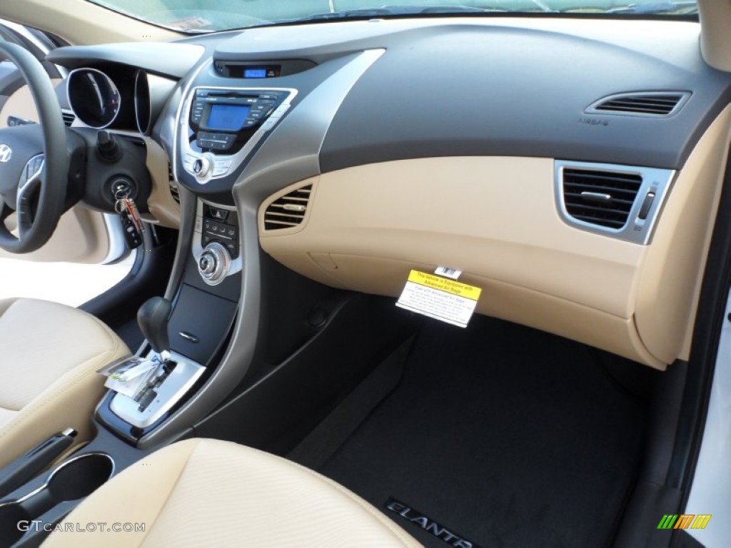 2012 Elantra GLS - Shimmering White / Beige photo #18