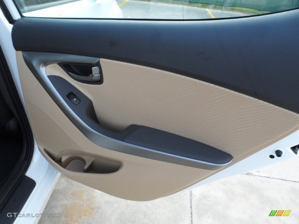 2012 Elantra GLS - Shimmering White / Beige photo #19