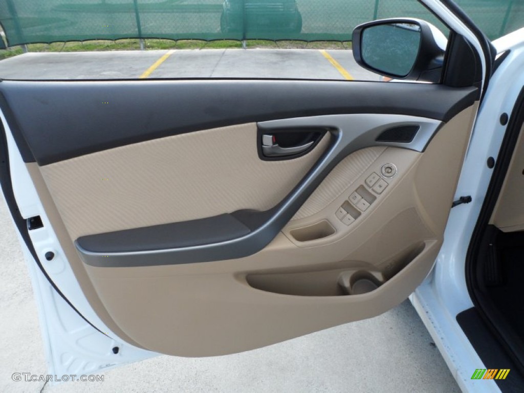 2012 Elantra GLS - Shimmering White / Beige photo #22