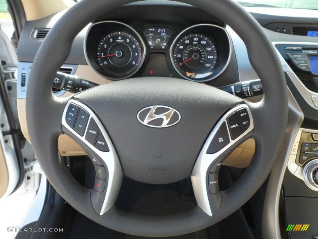 2012 Elantra GLS - Shimmering White / Beige photo #31
