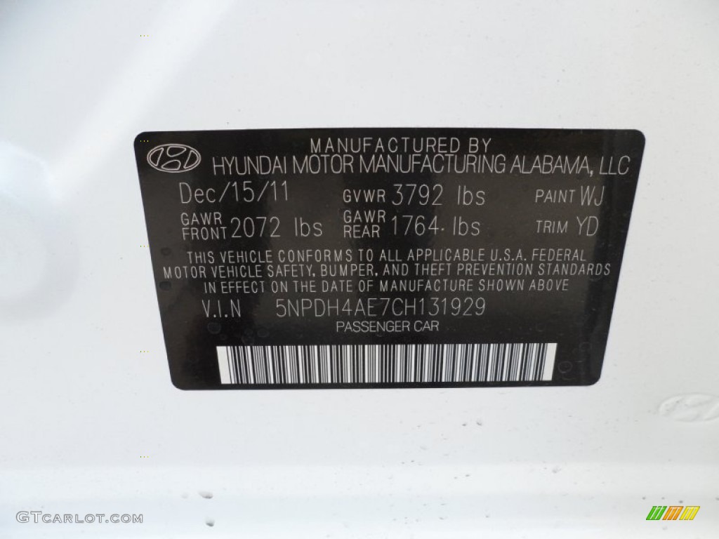 2012 Elantra GLS - Shimmering White / Beige photo #34