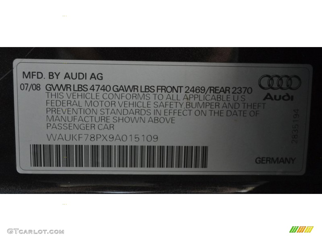 2009 A3 2.0T quattro - Lava Grey Pearl Effect / Black photo #16