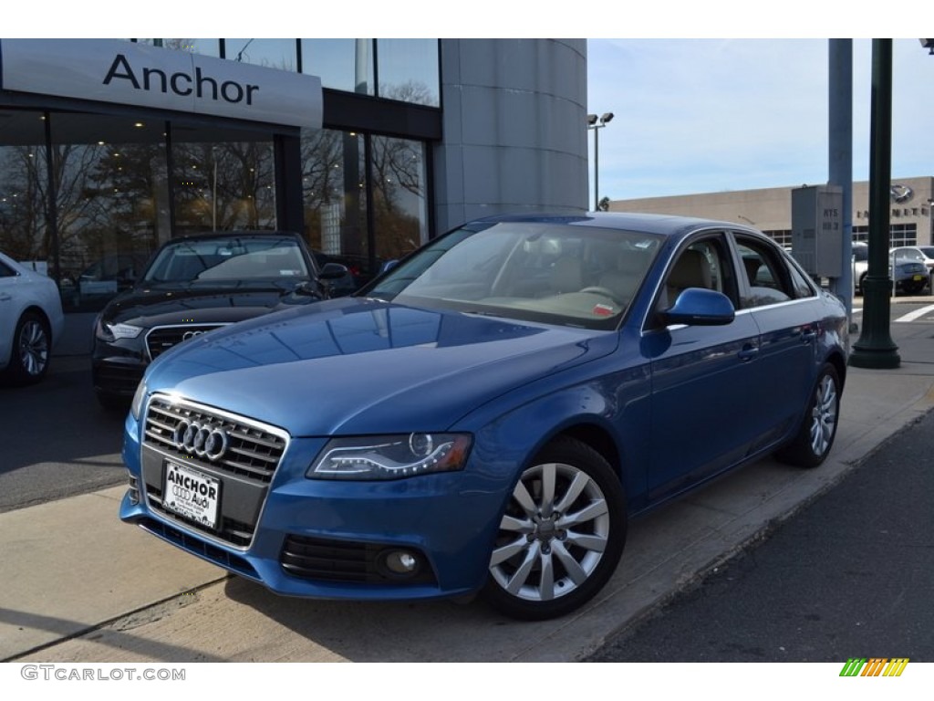 2009 A4 2.0T Premium quattro Sedan - Aruba Blue Pearl Effect / Cardamom Beige photo #1