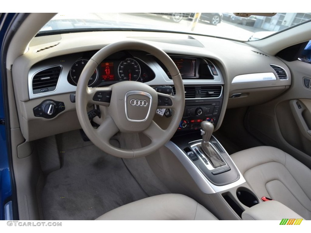 2009 A4 2.0T Premium quattro Sedan - Aruba Blue Pearl Effect / Cardamom Beige photo #11