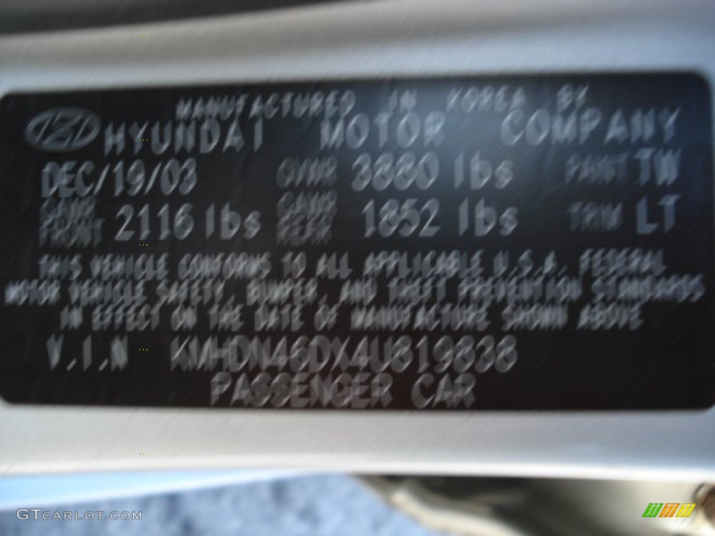 2004 Elantra GLS Sedan - Sterling Silver / Gray photo #25