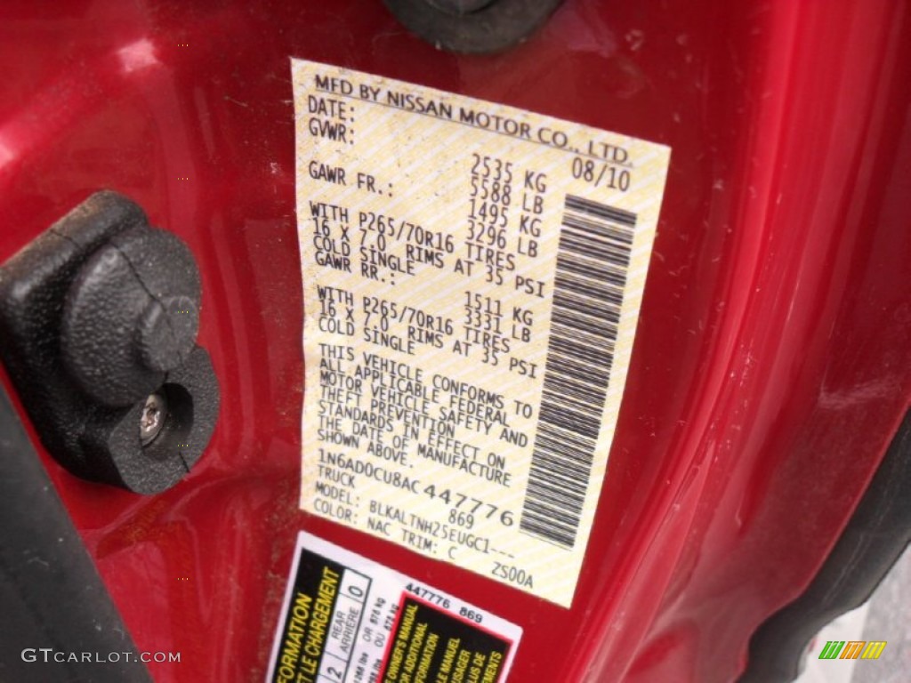 2010 Frontier Color Code NAC for Red Brick Photo #59723691