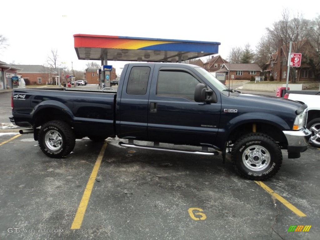 True Blue Metallic 2002 Ford F350 Super Duty Lariat SuperCab 4x4 Exterior Photo #59725742