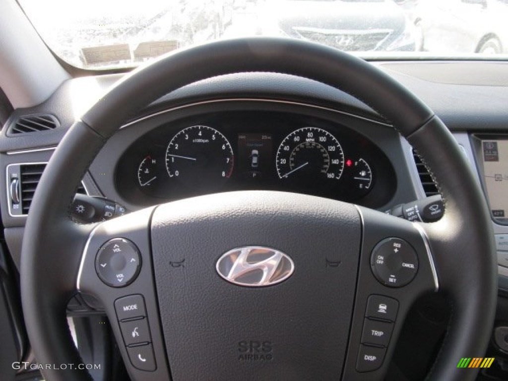 2012 Hyundai Genesis 3.8 Sedan Jet Black Steering Wheel Photo #59726355
