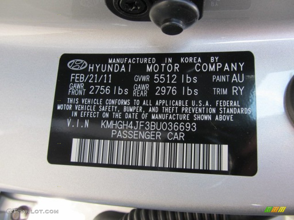 2011 Equus Color Code AU for Platinum Metallic Photo #59726838