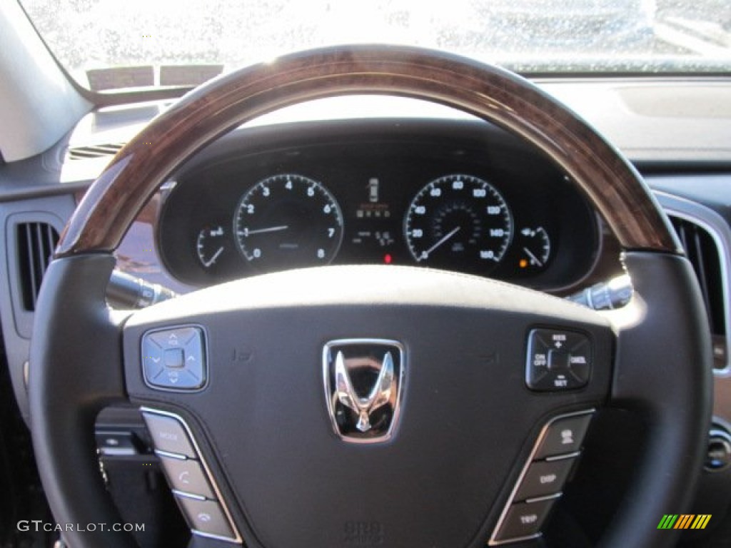 2011 Hyundai Equus Signature Jet Black Steering Wheel Photo #59727054