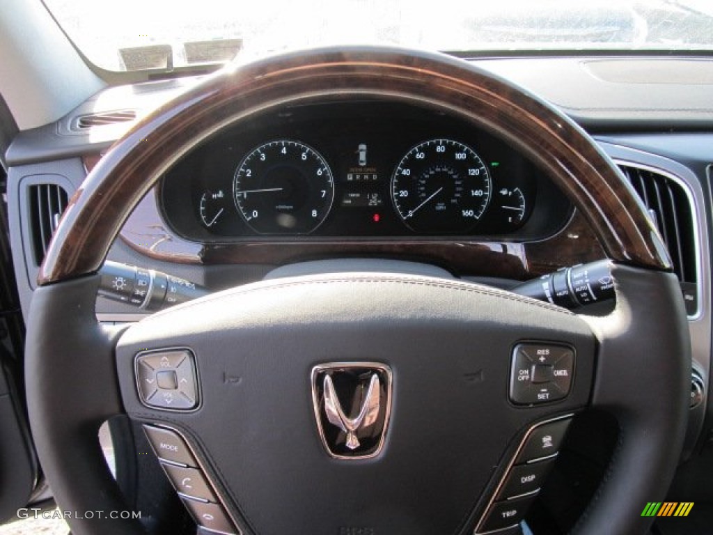 2011 Hyundai Equus Signature Jet Black Steering Wheel Photo #59727269