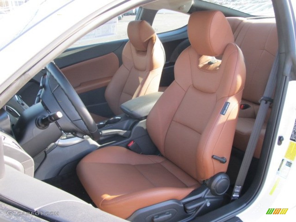 Brown Leather Interior 2011 Hyundai Genesis Coupe 3.8 Grand Touring Photo #59727465