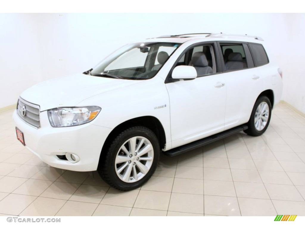 2010 Highlander Hybrid Limited 4WD - Blizzard White Pearl / Ash photo #3