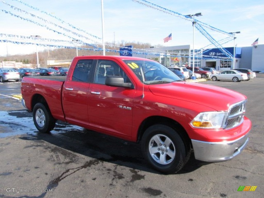 2010 Ram 1500 SLT Quad Cab 4x4 - Flame Red / Dark Slate/Medium Graystone photo #1