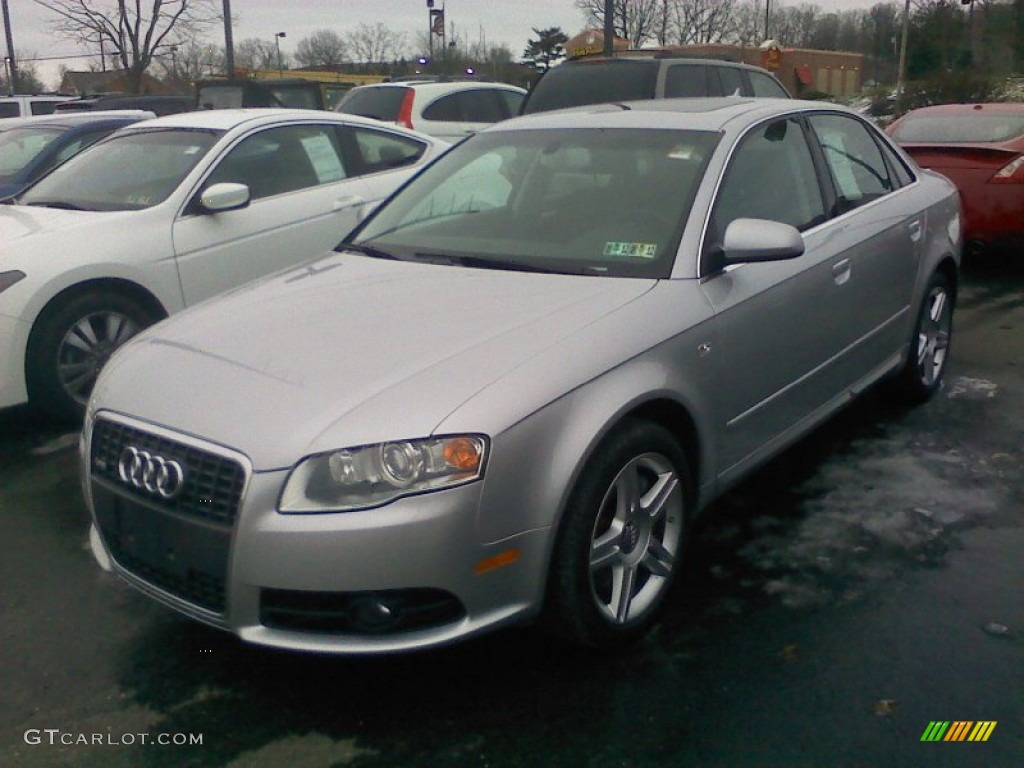 2008 A4 2.0T quattro Sedan - Light Silver Metallic / Black photo #2