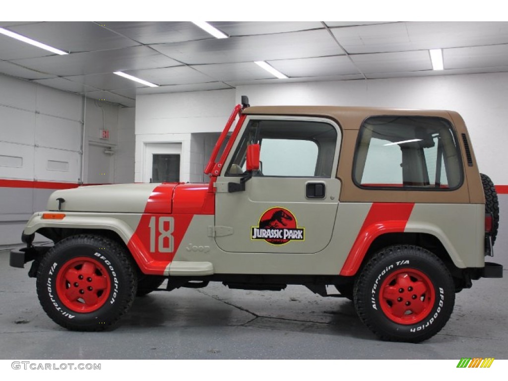 Jurassic Park Tan/Red 1994 Jeep Wrangler SE 4x4 Exterior Photo #59729520